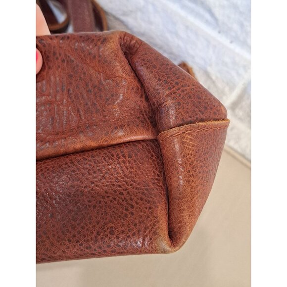 Portland Leather Goods Nutmeg Mini Crossbody Tote Bag Pebbled Leather Adjustable - Picture 7 of 15